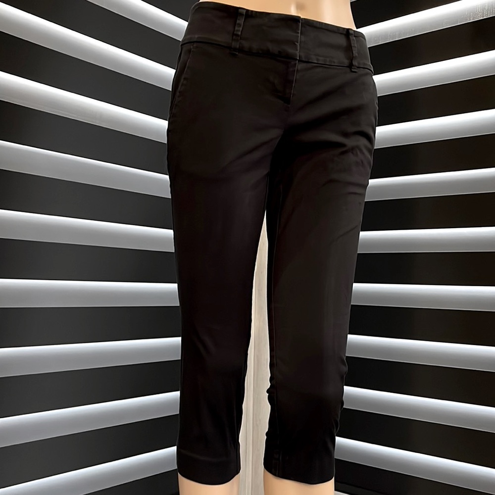 Ann Taylor petite ankle dress pants Capri Black size 0 0P  with pockets classic
